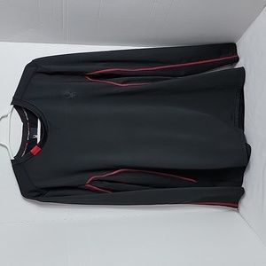 Spyder Active Men's Black W/ Red Striped Long Sleeve Shirt, M